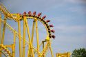 The Gauntlet roller coaster at Magic Springs theme park in Hot Springs, Arkansas.