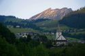 Amden, Switzerland at dusk.
