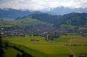 A view of the alpine village Einsiedeln, Switzerland.