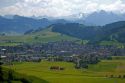 A view of the alpine village Einsiedeln, Switzerland.