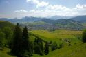 A view of the alpine village Einsiedeln, Switzerland.
