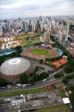 Aerial view of st‡dio êcaro de Castro Mello e Gin‡sio do ibirapuera in Sao Paulo, Brazil.