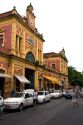 The Municipal Market and street scene in Manaus, Brazil.