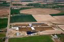 Aerial view of farmland and a dairy farm in Canyon County, Idaho.