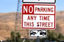 A road sign reads no parking in Boise, Idaho.