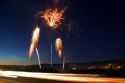 People watch a Fourth of July fireworks display in Boise, Idaho.