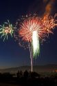 People watch a Fourth of July fireworks display in Boise, Idaho.