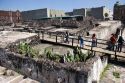 The ruins of the Great Pyramid, Templo Mayor, in Mexico City, Mexico.  Also called the Plaza of Three Cultures.