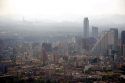 Smog, air pollution in Mexico City, Mexico.