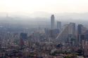 Smog, air pollution in Mexico City, Mexico.
