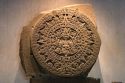 The Aztec Stone of the Sun on display at the National Museum of Anthropology in Mexico City, Mexico.  Aztec Calendar.