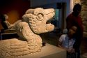 Serpant artifact on display at the National Museum of Anthropology in Mexico City, Mexico.
