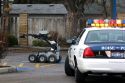 Remote bomb disposal robot being used by the Boise Police Department Bomb Squad in Boise, Idaho.
