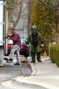 Boise Police Department Bomb Squad officer wearing personal protective equipment in Boise, Idaho.