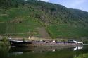 River barge on the Upper Rhine near Loreley, Germany.