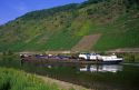River barge on the Upper Rhine near Loreley, Germany.