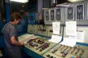 Control pannel of the rotary printing press for the Houston Chronicle in Houston, Texas.
