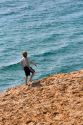 Children play on the dunes of Lake Michigan in Sleeping Bear Dunes National Lakeshore located along the northwest coast of the Lower Peninsula of Michigan.