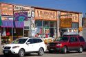 Souvenir shops line the streets of West Yellowstone, Montana.