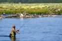Fly fisherman at Last Chance on The Henry's Fork in Idaho.