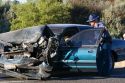Police officer at the scene of an car accident at Kennewick, Washington.