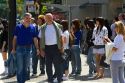 Street scene with diverse population in Vancouver, British Columbia, Canada.