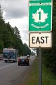 Road sign marking the Trans-Canada Highway in British Columbia, Canada.
