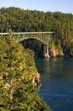 Deception Pass Bridge connecting Whidbey Island and Fidalgo Island in Island County, Washington.