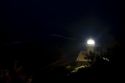 Monte Igueldo Lighthouse at night in La Concha Bay near the city of Donostia-San Sebastian, Guipuzcoa, Basque Country, Northern Spain.