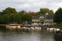 The Boat House on the River Avon at Stratford-upon-Avon, Warwickshire, England.