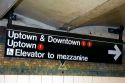 Subway direction sign at Grand Central Station in Midtown Manhattan, New York City, New York, USA.