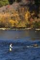 Fly fishing on the south fork of the Boise River in Elmore County, Idaho, USA.