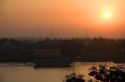 Sunrise over the Saigon River in Ho Chi Minh City, Vietnam.