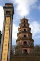 The Thien Mu Pagoda along the Perfume River in Hue, Vietnam.
