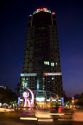The Sun Wah Tower at night located on Nguyen Hue in Ho Chi Minh City, Vietnam.