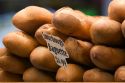 Fresh baked bread being sold at a farmers market in Boise, Idaho, USA.