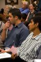New United States citizens attend a citizenship ceremony in Idaho, USA.