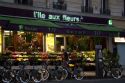 Flower shop in the evening light located in Paris, France.
