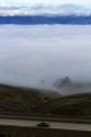 Valley fog and the Cascade Range near Ellensburg, Washington, USA.