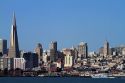 View of the city of San Francisco from Treasure Island, California, USA.