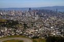 View of the city and Market Street from Twin Peaks in San Francisco, California, USA.