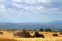 Bailing wheat straw near Jerome, Idaho, USA.