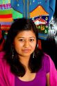 Portrait of a peruvian woman at a market in Lima. Peru.