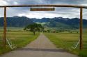 Mill Creek Ranch and mountains east of Ennis, Montana, USA.
