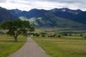 Mill Creek Ranch and mountains east of Ennis, Montana, USA.