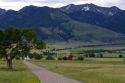 Mill Creek Ranch and mountains east of Ennis, Montana, USA.