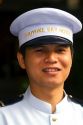 Doorman of the Baiyoke Sky Hotel located in the Baiyoke Tower II in the Ratchathewi district of Bangkok, Thailand.