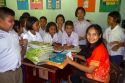 Teacher and students at a Thai elementary school on the island of Ko Samui, Thailand.