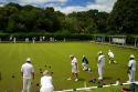 Lawn bowling at Waitangi in the Bay of Islands, North Island, New Zealand.