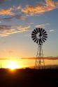 Windmill at sunset near Wilcox, Arizona, USA.